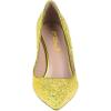 imageFSJ Women Gorgeous Crystal Chunky Low Heel Pump Comfy Slip on Pointed Toe Glitter Dress Party Shoe Size 415 USYellow