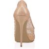 imageFSJ Women Sexy Peep Toe Pumps Mesh Rhinestones Stiletto High Heels Slip On Evening Bridal Party Dress Shoes Size 415 USNude