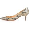 imageFSJ Women Sexy Pumps Leopard Snake Prints Shoes Kitten Low Heels Pointed Toe Size 415 M USBisquesnake