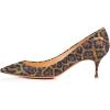 imageFSJ Women Sexy Pumps Leopard Snake Prints Shoes Kitten Low Heels Pointed Toe Size 415 M USClassicleopard