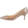 imageFSJ Women Sexy Pumps Leopard Snake Prints Shoes Kitten Low Heels Pointed Toe Size 415 M USLightbrownleopard