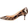 imageFSJ Women Sexy Pumps Leopard Snake Prints Shoes Kitten Low Heels Pointed Toe Size 415 M USNaturalleopard