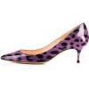 imageFSJ Women Sexy Pumps Leopard Snake Prints Shoes Kitten Low Heels Pointed Toe Size 415 M USPurple