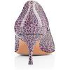 imageFSJ Women Sexy Pumps Leopard Snake Prints Shoes Kitten Low Heels Pointed Toe Size 415 M USPurpleleopard