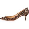imageFSJ Women Sexy Pumps Leopard Snake Prints Shoes Kitten Low Heels Pointed Toe Size 415 M USTanleopard