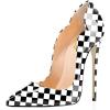 imageFSJ Women Classic Pointed Toe Stiletto High Heels Pumps Starry Slip On Lady Casual Dress Party Shoes Size 415 USBlack