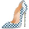 imageFSJ Women Classic Pointed Toe Stiletto High Heels Pumps Starry Slip On Lady Casual Dress Party Shoes Size 415 USBlue