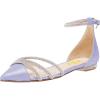 imageFSJ Women Comfy Studded Strap Pointed Toe Sandals Low Heel Ankle Strap Buckle Ladies Casual Walking Flat Shoes Size 415 USBlue Purple