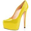 imageFSJ Women Extreme High Stiletto Heels Platform Pumps Slip On Pointed Toe Sexy Dress Shoe US Size 415 MYellow