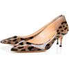 imageFSJ Women Sexy Pumps Leopard Snake Prints Shoes Kitten Low Heels Pointed Toe Size 415 M USNaturalleopard