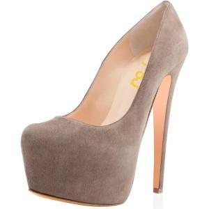 imageFSJ Women Extreme High Stiletto Heels Platform Pumps Slip On Pointed Toe Sexy Dress Shoe US Size 415 MKhaki