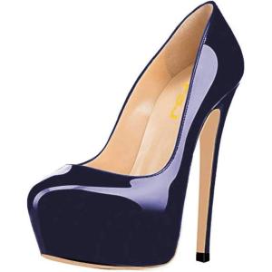 imageFSJ Women Extreme High Stiletto Heels Platform Pumps Slip On Pointed Toe Sexy Dress Shoe US Size 415 MNavy