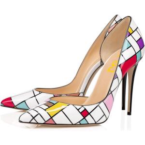 imageFSJ Women Formal Pointed Toe Dress Shoes DOrsay High Heels Sexy Stiletto Formal Pumps Size 415 USGrid