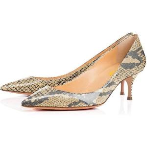 imageFSJ Women Sexy Pumps Leopard Snake Prints Shoes Kitten Low Heels Pointed Toe Size 415 M USBisquesnake