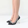 imageFSJ Slip On Pearls Beaded High Heels Slip On Pumps Pointed Toe Mirror Effect Shiny Party Dress Club Shoes for Women Pearls 415 USBlackpearls