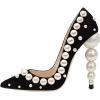 imageFSJ Slip On Pearls Beaded High Heels Slip On Pumps Pointed Toe Mirror Effect Shiny Party Dress Club Shoes for Women Pearls 415 USBlackpearls