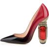 imageFSJ Women Bridal Pointed Toe Chunky Block High Heel Crystal Pumps Slip on Wedding Thick Comfort Evening Dress Shoes Size 415 USBlackRed