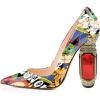 imageFSJ Women Bridal Pointed Toe Chunky Block High Heel Crystal Pumps Slip on Wedding Thick Comfort Evening Dress Shoes Size 415 USCartoon