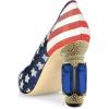 imageFSJ Women Bridal Pointed Toe Chunky Block High Heel Crystal Pumps Slip on Wedding Thick Comfort Evening Dress Shoes Size 415 USFlag