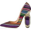 imageFSJ Women Bridal Pointed Toe Chunky Block High Heel Crystal Pumps Slip on Wedding Thick Comfort Evening Dress Shoes Size 415 USMulticolored