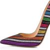 imageFSJ Women Bridal Pointed Toe Chunky Block High Heel Crystal Pumps Slip on Wedding Thick Comfort Evening Dress Shoes Size 415 USMulticolored