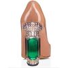 imageFSJ Women Bridal Pointed Toe Chunky Block High Heel Crystal Pumps Slip on Wedding Thick Comfort Evening Dress Shoes Size 415 USNude