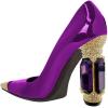 imageFSJ Women Bridal Pointed Toe Chunky Block High Heel Crystal Pumps Slip on Wedding Thick Comfort Evening Dress Shoes Size 415 USPurple
