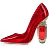 imageFSJ Women Bridal Pointed Toe Chunky Block High Heel Crystal Pumps Slip on Wedding Thick Comfort Evening Dress Shoes Size 415 USRed 2