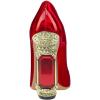 imageFSJ Women Bridal Pointed Toe Chunky Block High Heel Crystal Pumps Slip on Wedding Thick Comfort Evening Dress Shoes Size 415 USRed 2