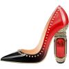 imageFSJ Women Bridal Pointed Toe Chunky Block High Heel Crystal Pumps Slip on Wedding Thick Comfort Evening Dress Shoes Size 415 USRed Gradient
