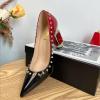 imageFSJ Women Bridal Pointed Toe Chunky Block High Heel Crystal Pumps Slip on Wedding Thick Comfort Evening Dress Shoes Size 415 USRed Gradient