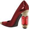 imageFSJ Women Bridal Pointed Toe Chunky Block High Heel Crystal Pumps Slip on Wedding Thick Comfort Evening Dress Shoes Size 415 USRed Patent