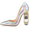 imageFSJ Women Bridal Pointed Toe Chunky Block High Heel Crystal Pumps Slip on Wedding Thick Comfort Evening Dress Shoes Size 415 USSilverlaser