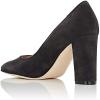 imageFSJ Women Classic Chunky High Heel Closed Round Almond Toe Slip On Formal Office Pumps Size 415 USBlackalmond Toe