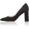 imageFSJ Women Classic Chunky High Heel Closed Round Almond Toe Slip On Formal Office Pumps Size 415 USBlackalmond Toe