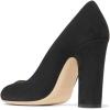 imageFSJ Women Classic Chunky High Heel Closed Round Almond Toe Slip On Formal Office Pumps Size 415 USBlackround Toe
