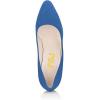 imageFSJ Women Classic Chunky High Heel Closed Round Almond Toe Slip On Formal Office Pumps Size 415 USBluealmond Toe