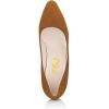 imageFSJ Women Classic Chunky High Heel Closed Round Almond Toe Slip On Formal Office Pumps Size 415 USBrownalmond Toe