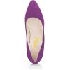 imageFSJ Women Classic Chunky High Heel Closed Round Almond Toe Slip On Formal Office Pumps Size 415 USPurplealmond Toe