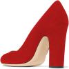 imageFSJ Women Classic Chunky High Heel Closed Round Almond Toe Slip On Formal Office Pumps Size 415 USRedround Toe