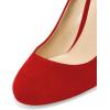 imageFSJ Women Classic Chunky High Heel Closed Round Almond Toe Slip On Formal Office Pumps Size 415 USRedround Toe