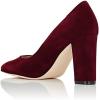 imageFSJ Women Classic Chunky High Heel Closed Round Almond Toe Slip On Formal Office Pumps Size 415 USWinealmond Toe