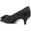 imageFSJ Women Comfy Pointed Toe Bows Pumps Kitten Heel Slip On Party Dress Office Daily Ladies Shoes Size 415 USBlack Glitter