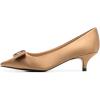 imageFSJ Women Comfy Pointed Toe Bows Pumps Kitten Heel Slip On Party Dress Office Daily Ladies Shoes Size 415 USDark Gold