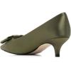 imageFSJ Women Comfy Pointed Toe Bows Pumps Kitten Heel Slip On Party Dress Office Daily Ladies Shoes Size 415 USOlive Drab