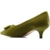 imageFSJ Women Comfy Pointed Toe Bows Pumps Kitten Heel Slip On Party Dress Office Daily Ladies Shoes Size 415 USOlive Velvet