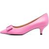 imageFSJ Women Comfy Pointed Toe Bows Pumps Kitten Heel Slip On Party Dress Office Daily Ladies Shoes Size 415 USPink