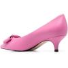 imageFSJ Women Comfy Pointed Toe Bows Pumps Kitten Heel Slip On Party Dress Office Daily Ladies Shoes Size 415 USPink