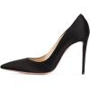 imageFSJ Women Elegant Satin High Heels Pumps Pointed Toe Stilettos Slip On Formal Shoes Size 415 USBlack