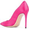 imageFSJ Women Elegant Satin High Heels Pumps Pointed Toe Stilettos Slip On Formal Shoes Size 415 USHot Pink